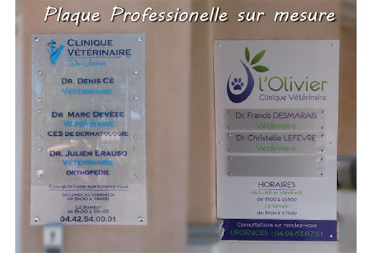 plaque professionelle veterinaire toulon, aix en provence, Marseille