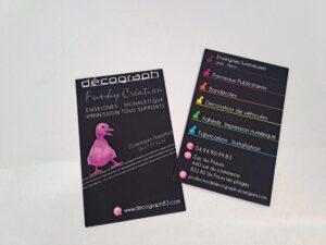 Cartes de visite haut de gamme avec finitions spéciales VAR