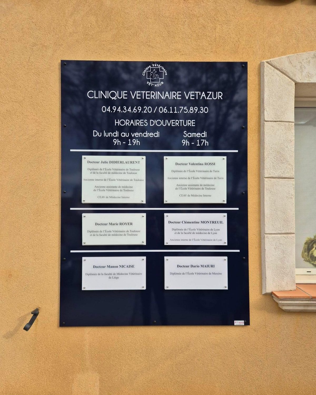 Création plaques professionnelles vétérinaires