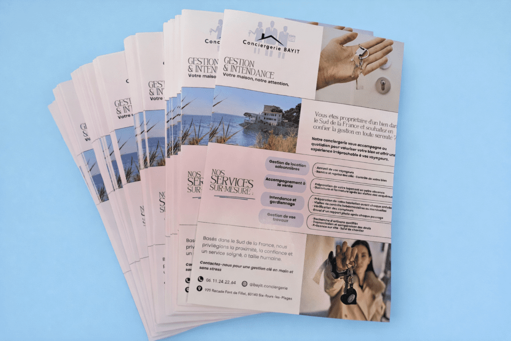 impression flyers conciergerie Six Fours les Plages