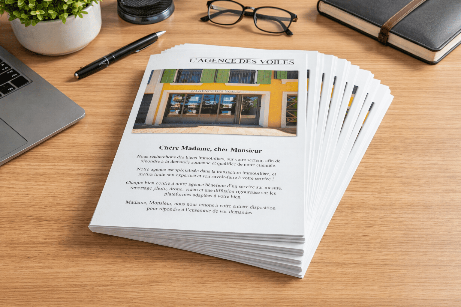 Impression de flyers pour agence immobilière à Sanary-sur-Mer
